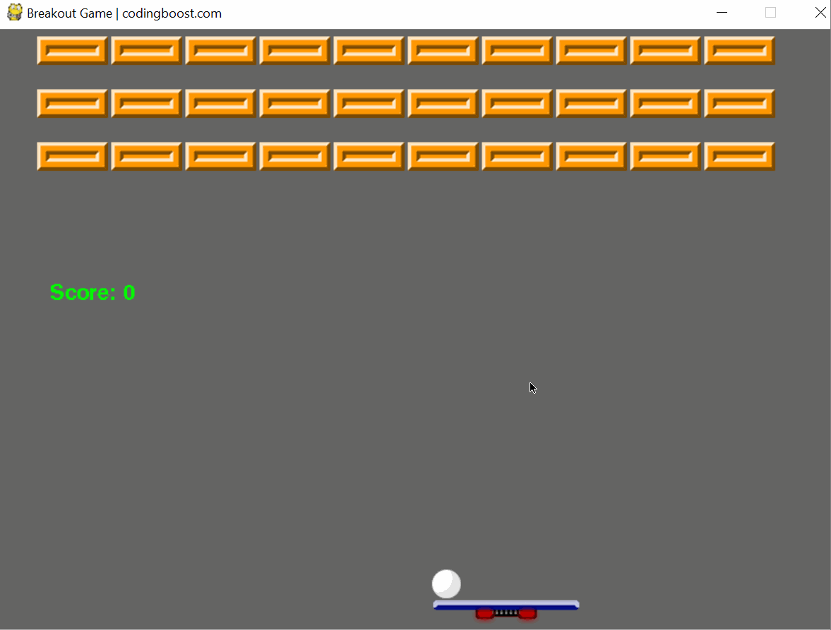 breakout game in python using pygame and sprites