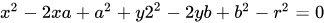 Solving the equation for x.